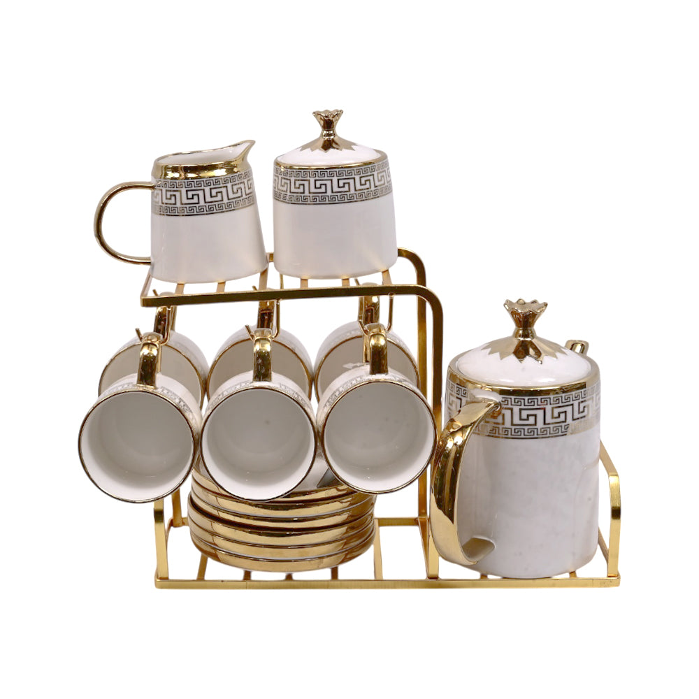 COFFEE SET 15PC CERAMIC SHINE COLLECTION ABC-381 W