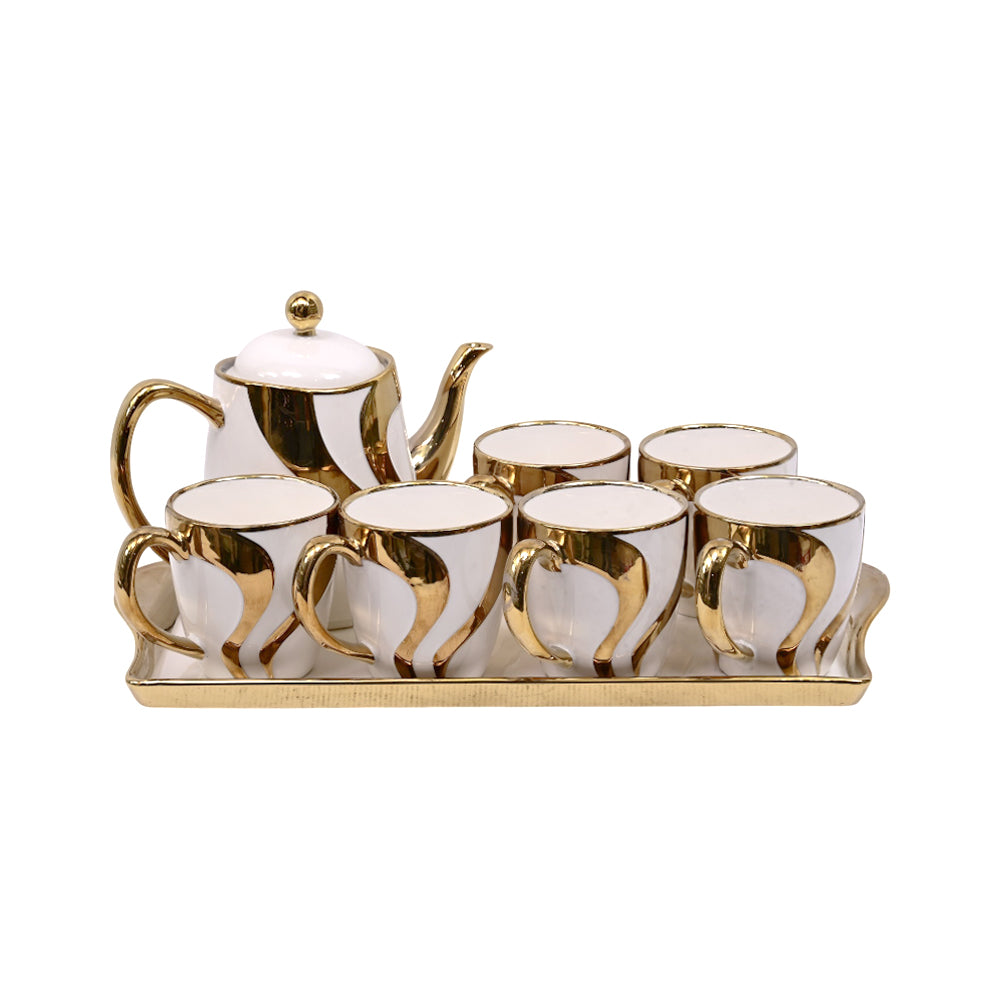 COFFEE SET 9PC CERAMIC SHINE COLLECTION ABC383 WHITE