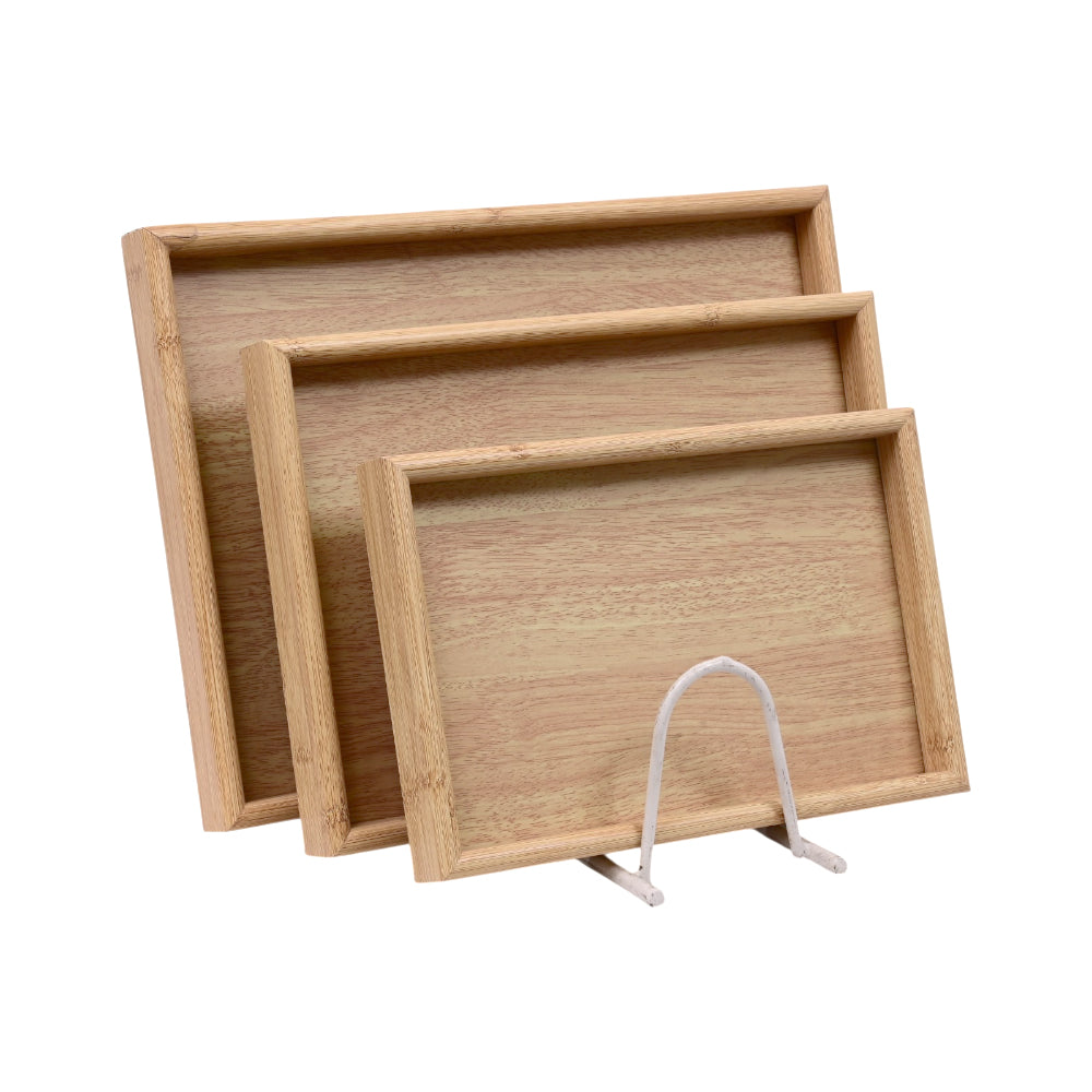 TRAY SET 3PC WOODEN ABC-563