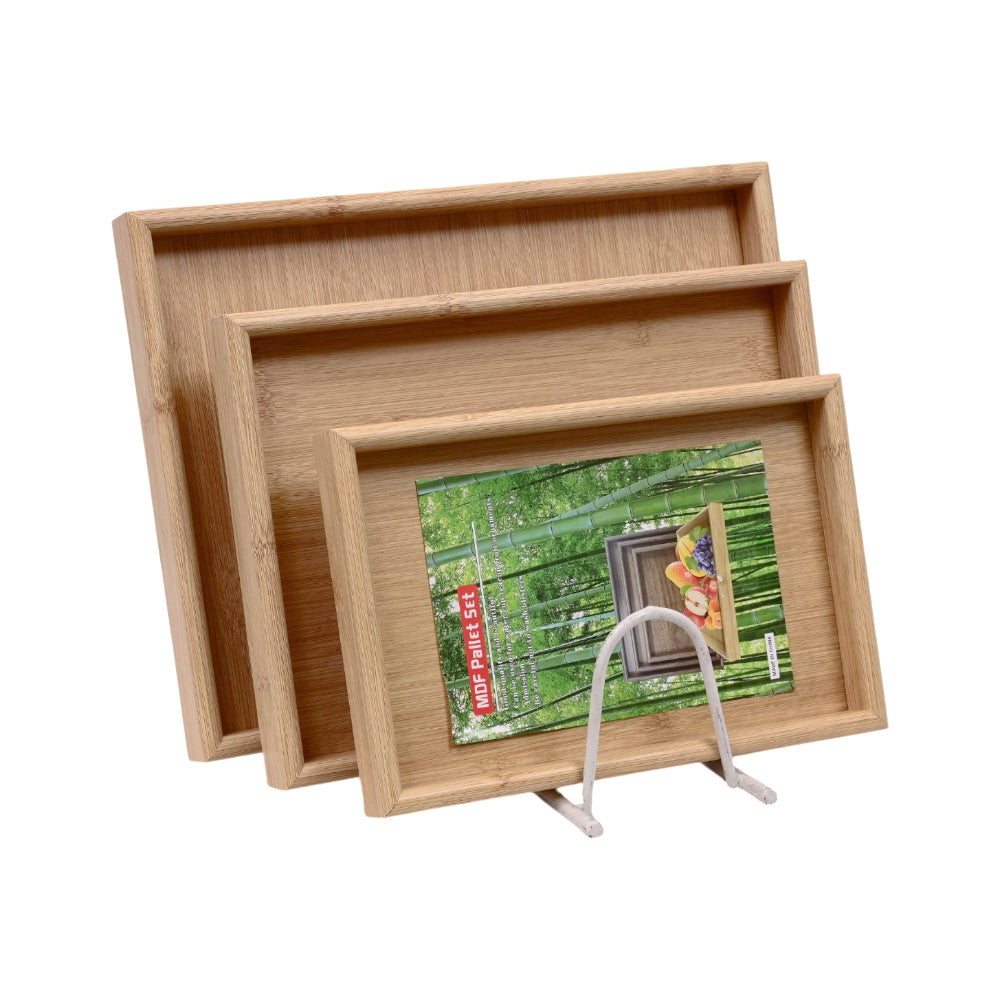 TRAY SET 3PC WOODEN ABC25-412