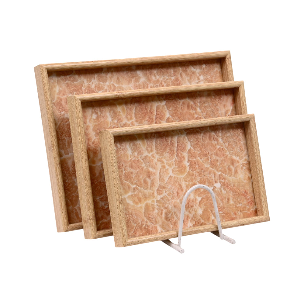 TRAY SET 3PC WOODEN ABC25-A685-1