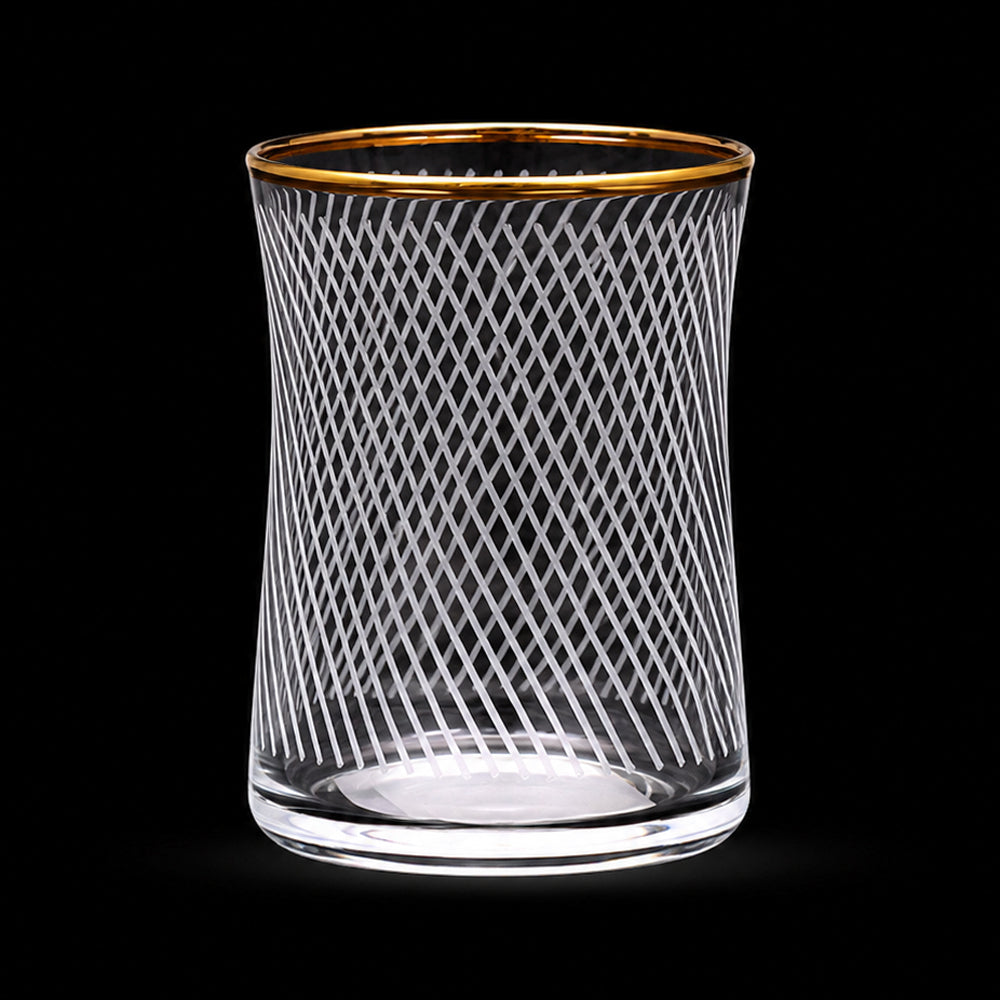 GLASS PSB HAND CUT HEYBELI GOLD 420322-48-034 (Pack of 6)