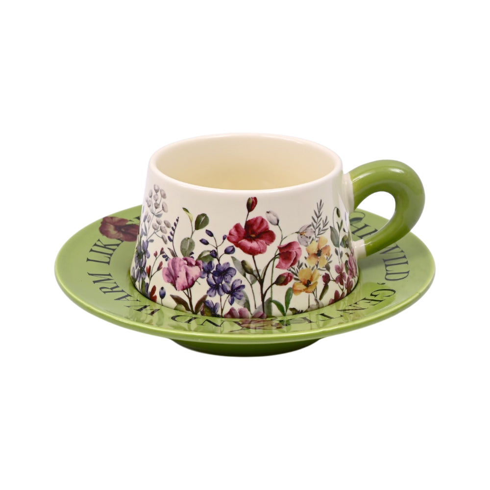 CUP & SAUCER SET CERAMIC IR LW4-Pack of 6
