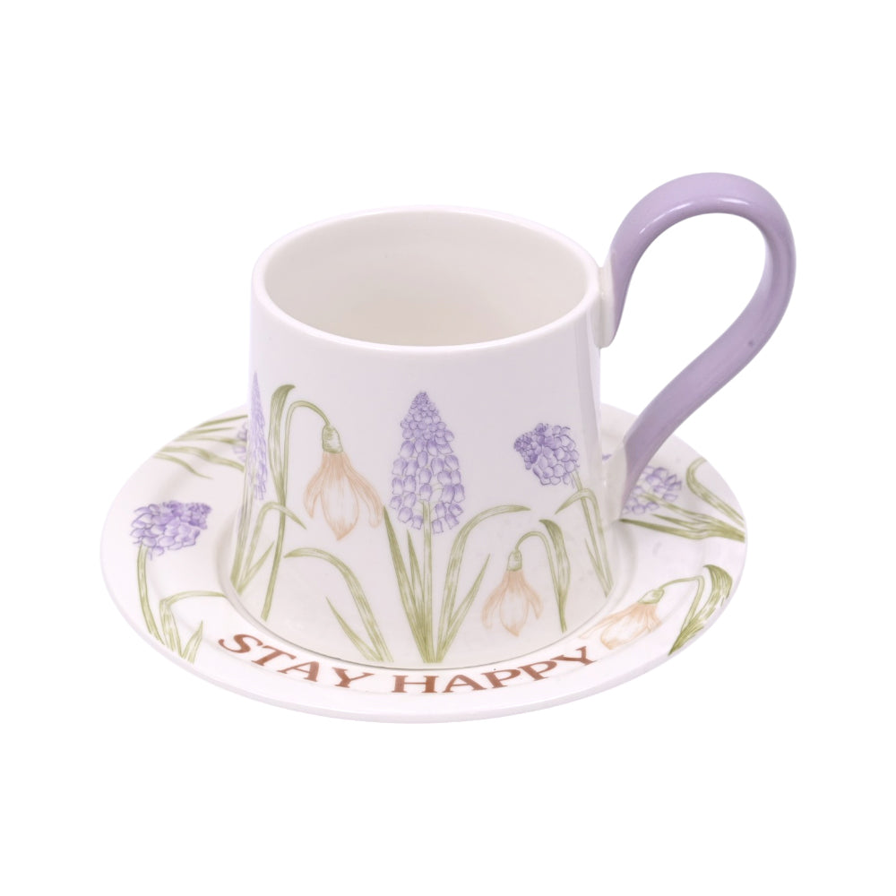 CUP & SAUCER SET CERAMIC IR LW6-Pack of 6