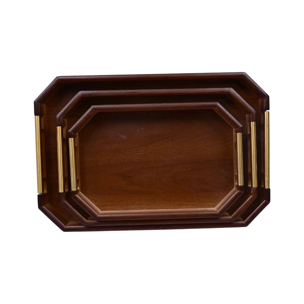 TRAY SET 3 PC WOODEN IR JC-2