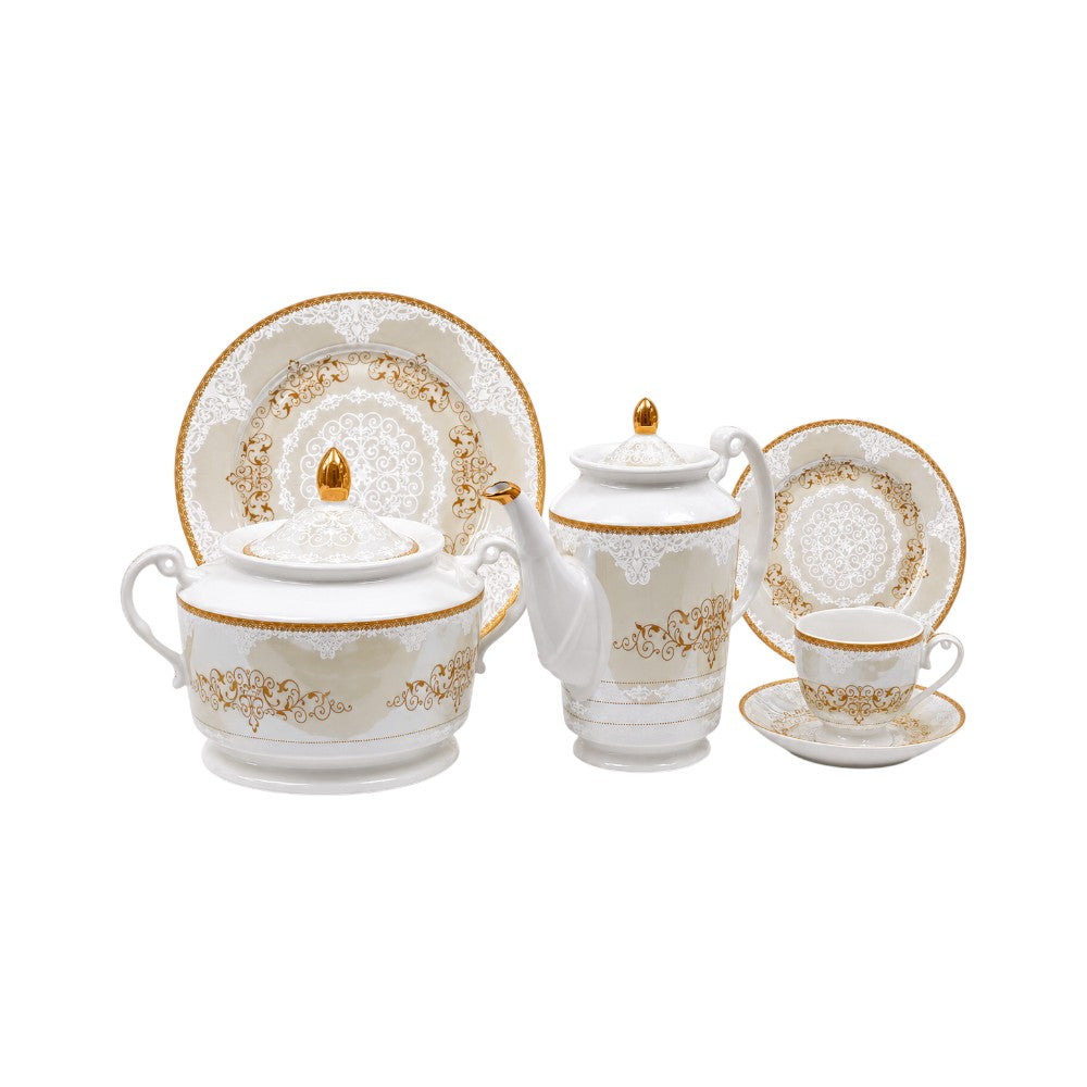 DINNER SET 61 PC BONE CHINA WS-003 RC