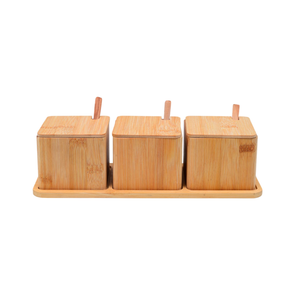 SUGAR POT SET 4 PC WOODEN IR HX942-1/HX10