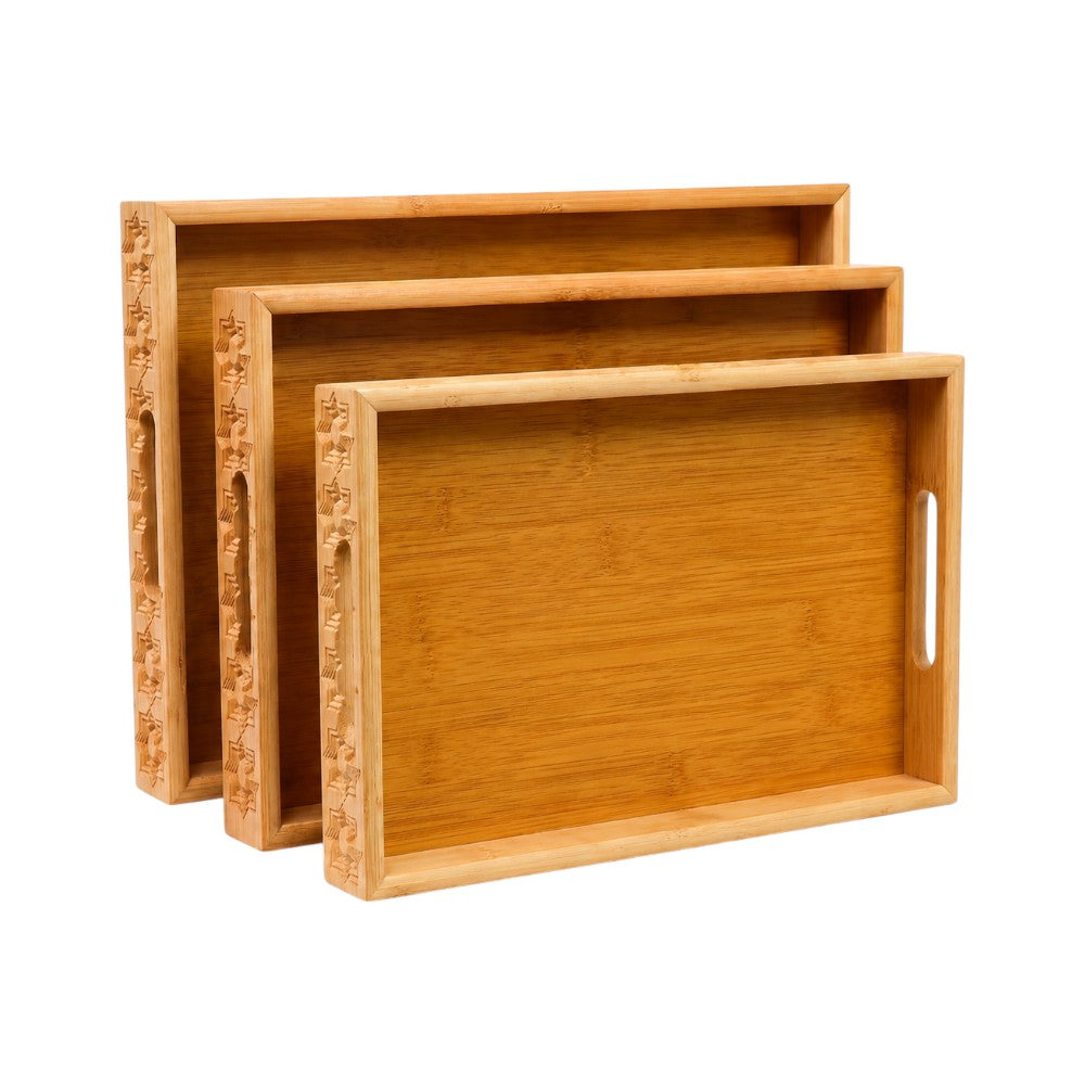 TRAY SET 3PC WOODEN IR TP410/HX19