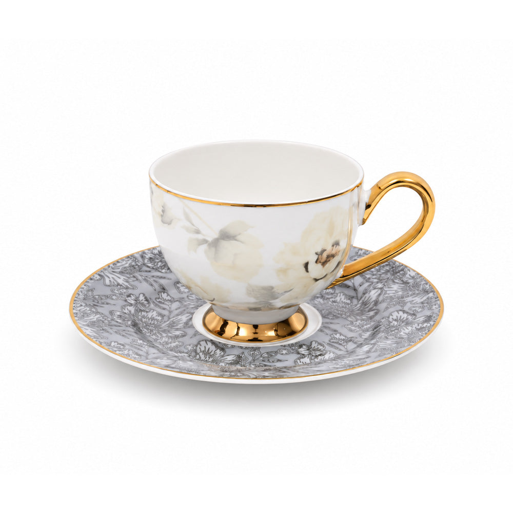 CUP & SAUCER SET 6PC MORE & MORE DS24G090 AW