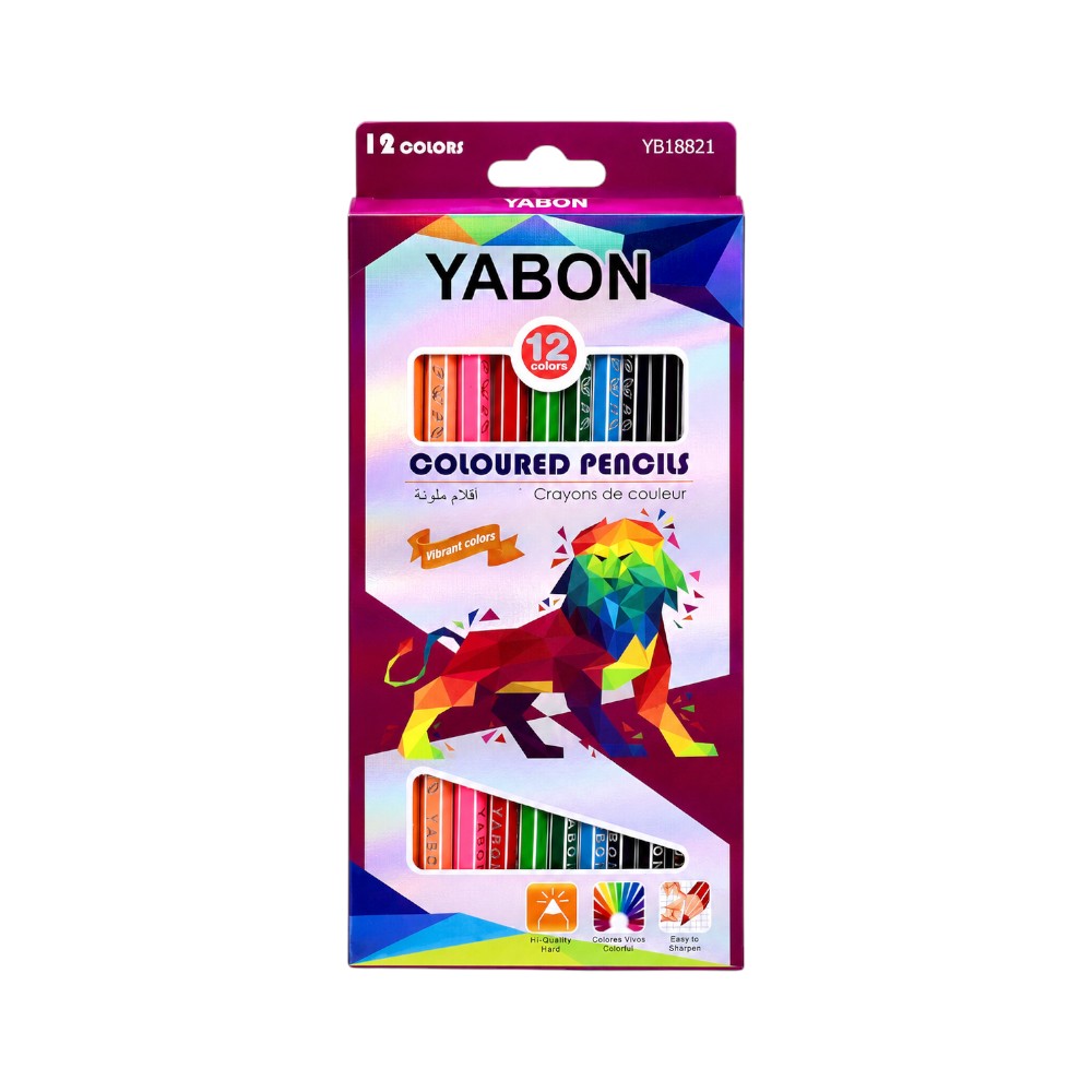 YB18821-12 YABON COLOUR PENCIL 12PC IR