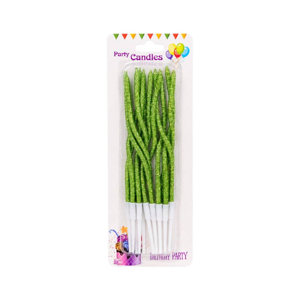 50707-58 HBD PARTY CANDLE TWISTED MULTI CLR GLITER IR