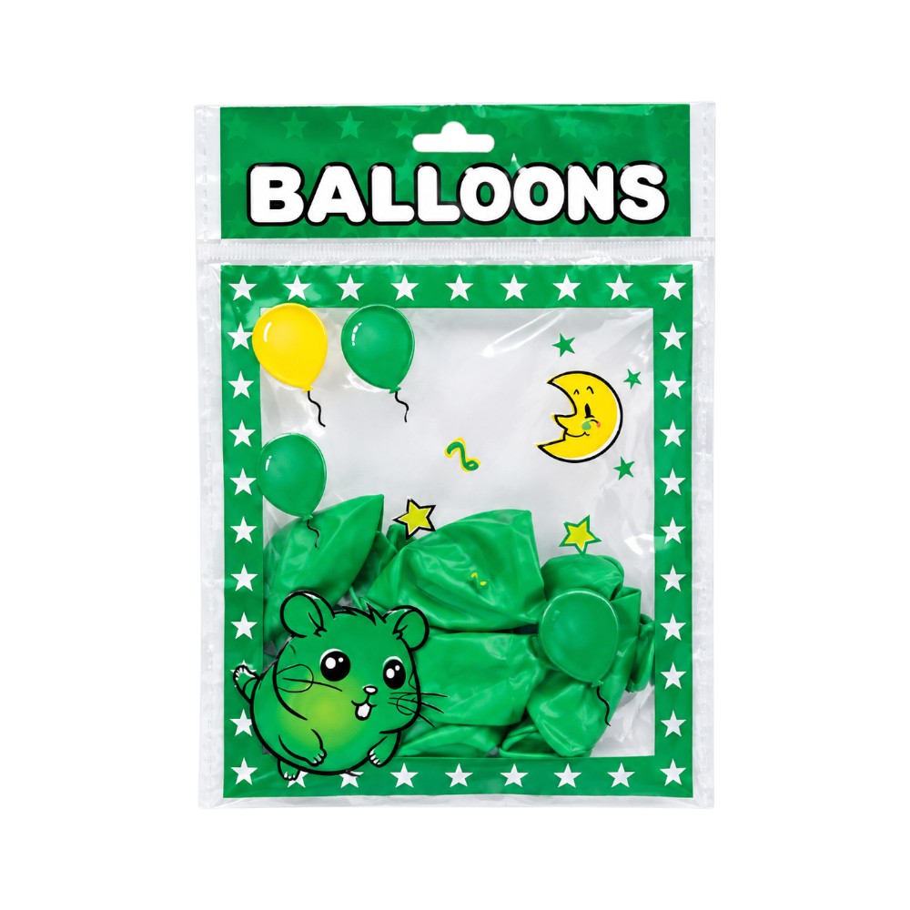 PARTY BALLOON 12PC PACK GREEN