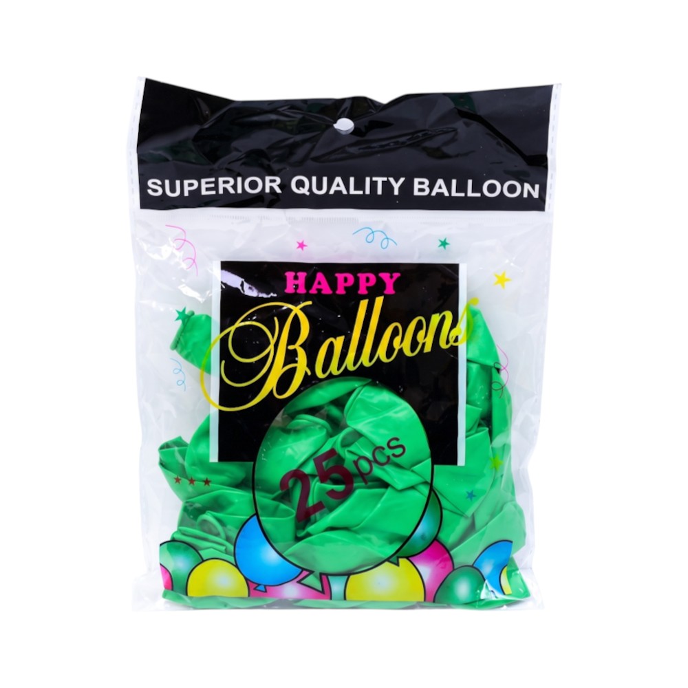 PARTY BALLOON 25PC PACK GREEN