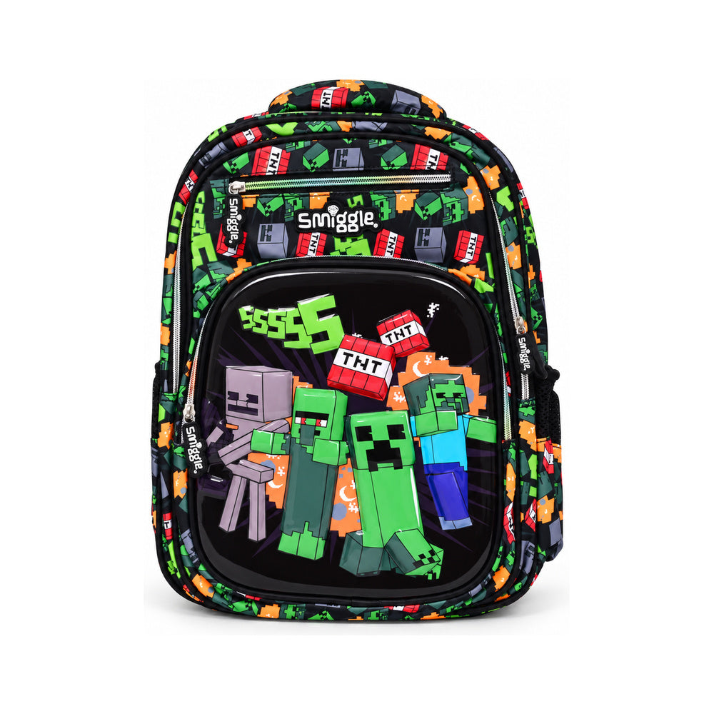 E1-E8 SMIGGLE SCHOOL BAG PACK MINECRAFT TNT 16INCH IR
