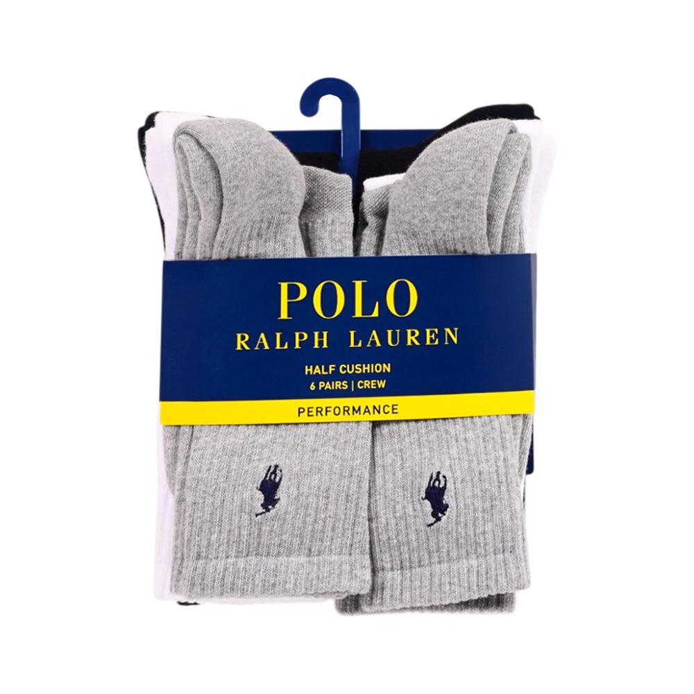 RL MENS PERFORMANCE  CREW SOCKS P-6 821480PK23 MULTI (IR)