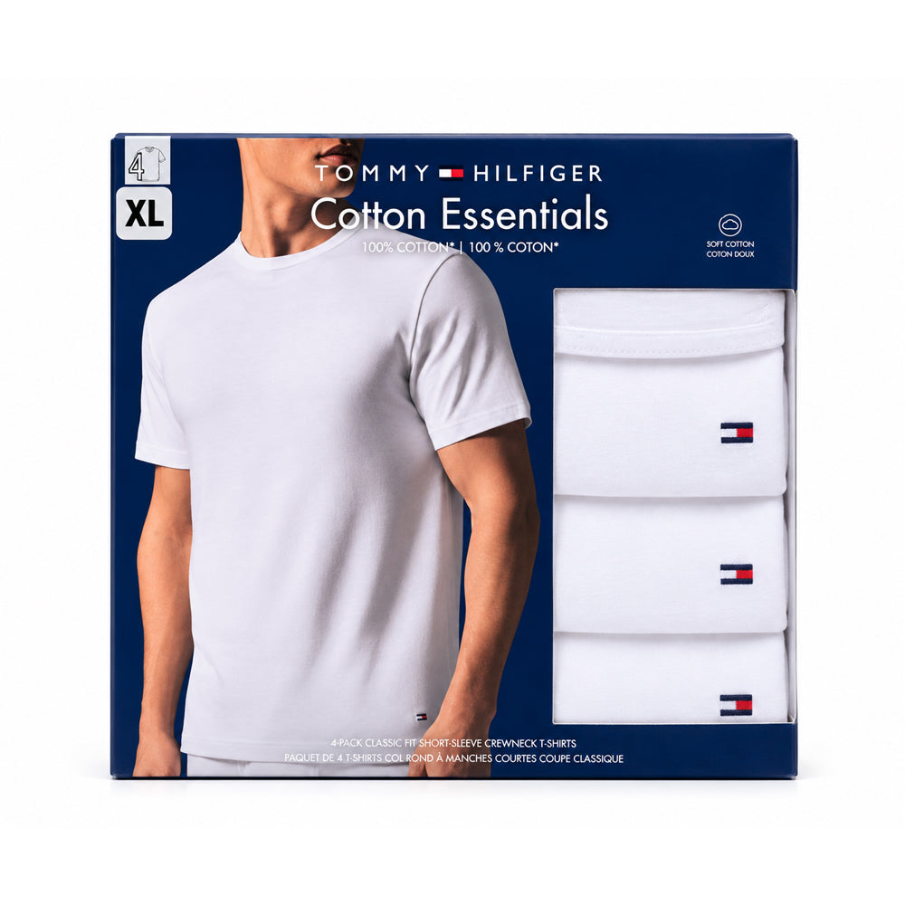 TH MEN S/S R-NECK UNDERSHIRT P-4 09T4559-100 XL WHITE IR
