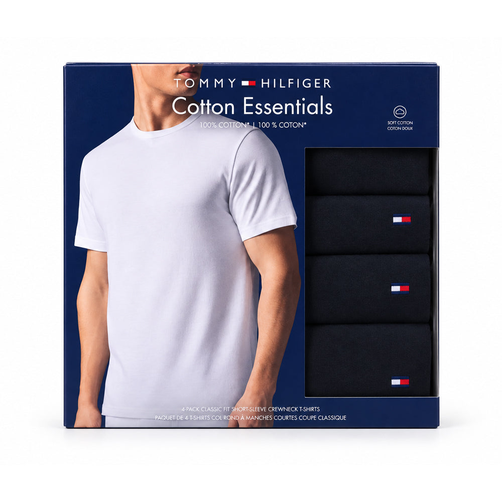 TH MEN S/S R-NECK UNDERSHIRT P-4 09T4559-001 L BLK IR