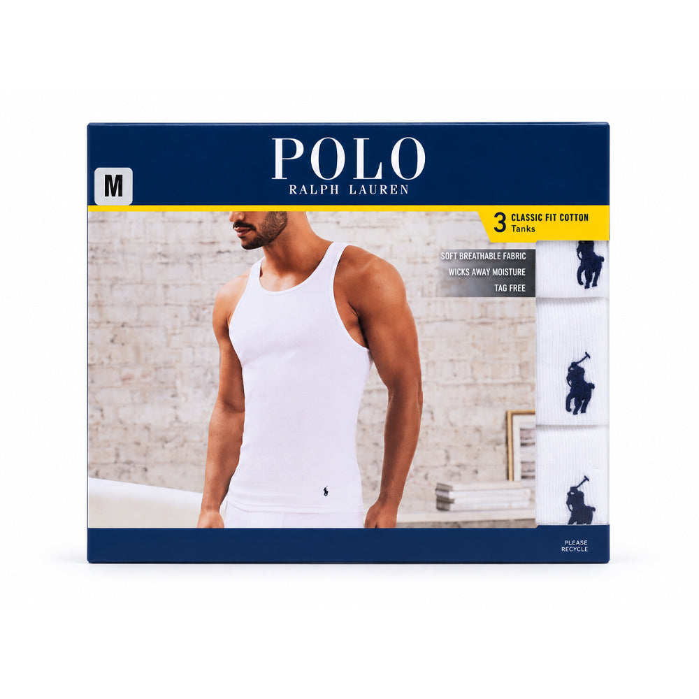 RL MEN SANDO VEST P-3 NCTKP3-WHD WHT M (IR)