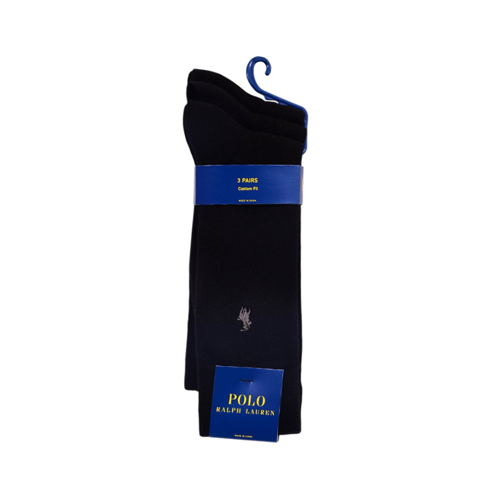 RL MEN DRESS SOCKS P-3 8070 PK BLK  (IR)