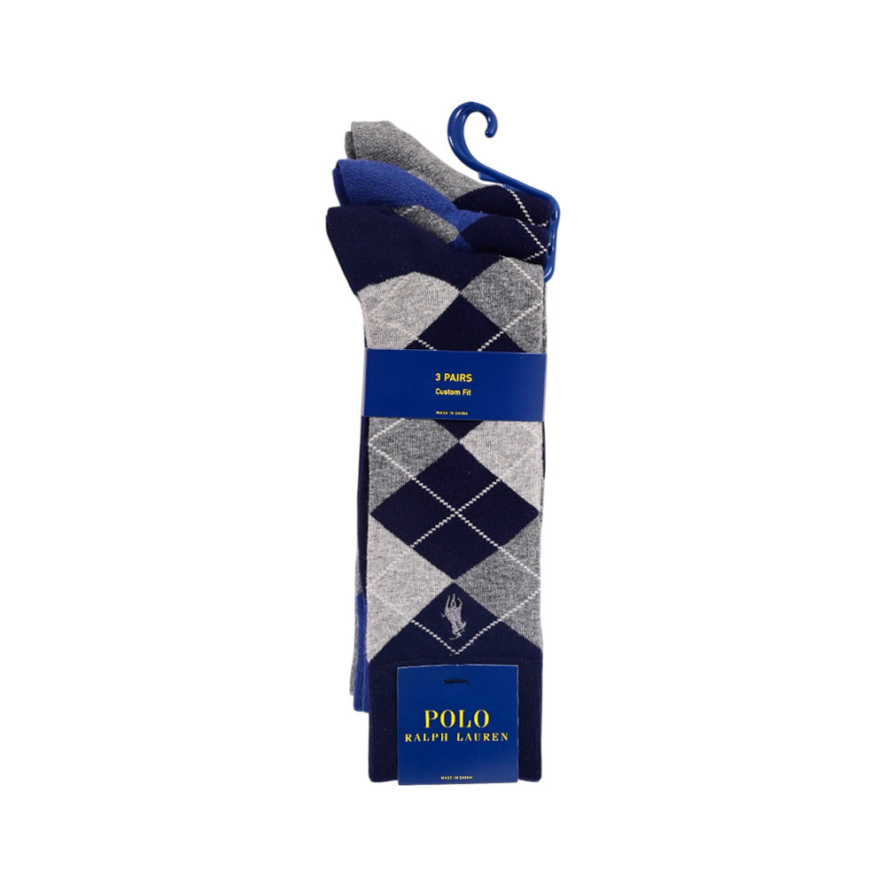 RL MEN DRESS SOCKS P-3 8091 NVY/GRY (IR)