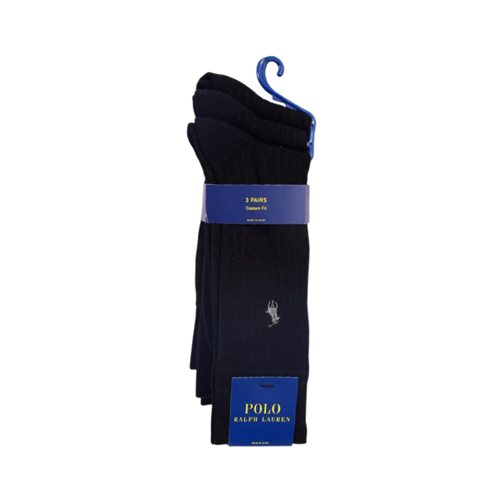 RL MEN DRESS SOCKS P-3 8084 PK BLK  (IR)