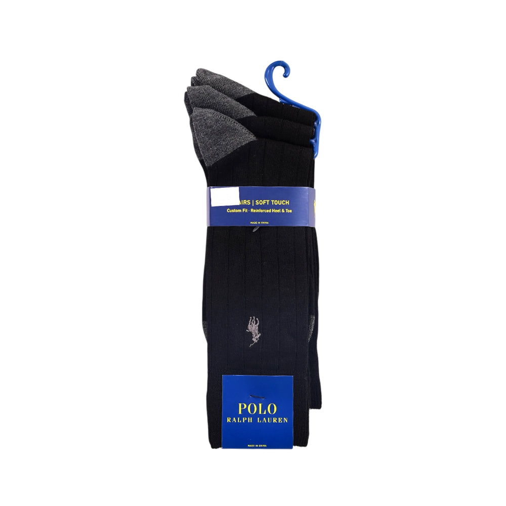 RL MEN DRESS SOCKS P-3 8439 PK BLK (IR)