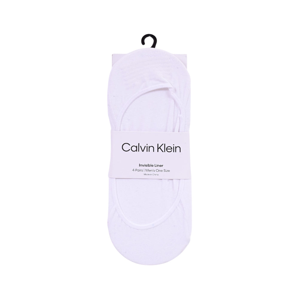 CK MEN INVISIBLE LINER SOCKS P-4 CKM201LN81001 WHT (IR)