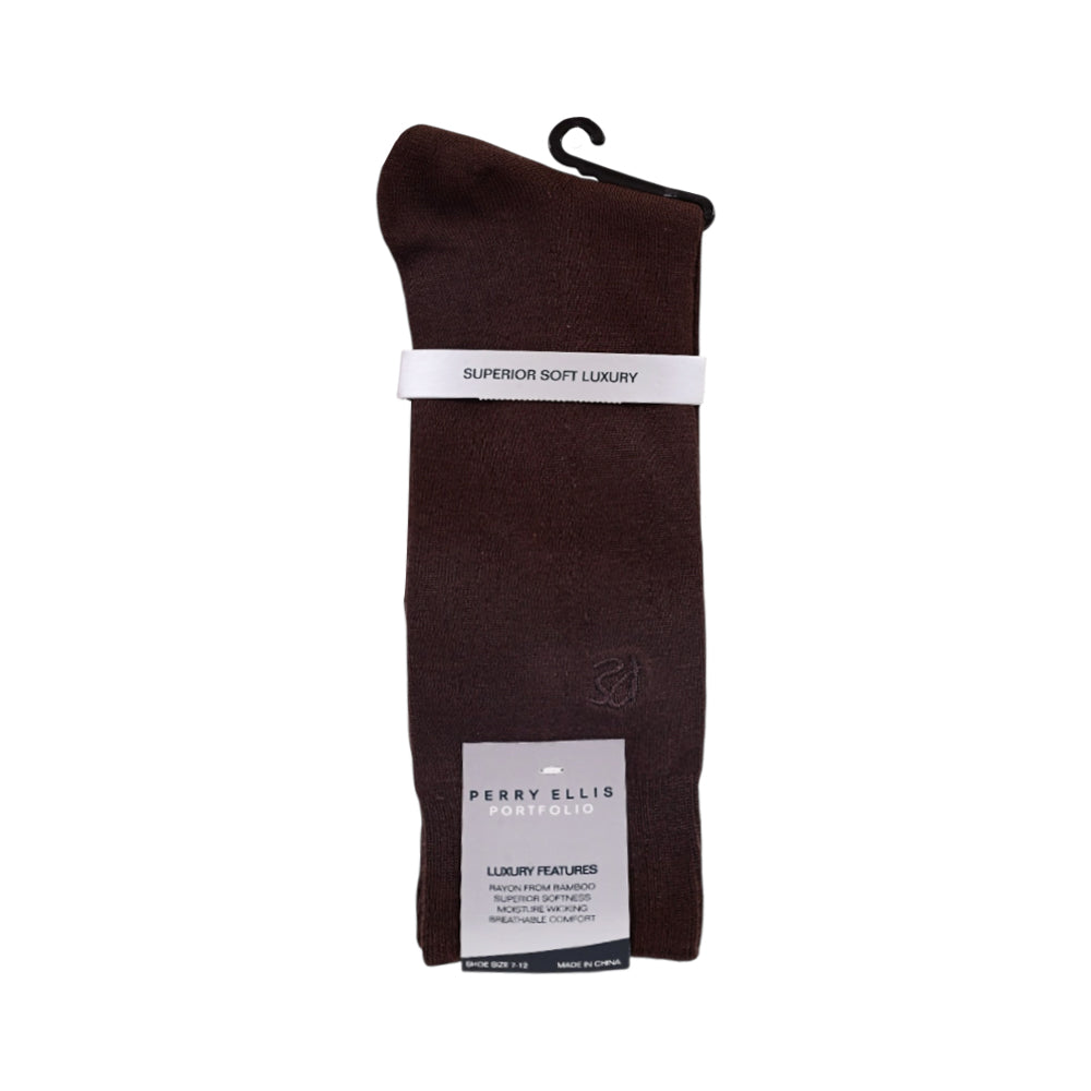 PERRY ELLIS DRESS SOCKS P-1 H859503 BRN (IR)