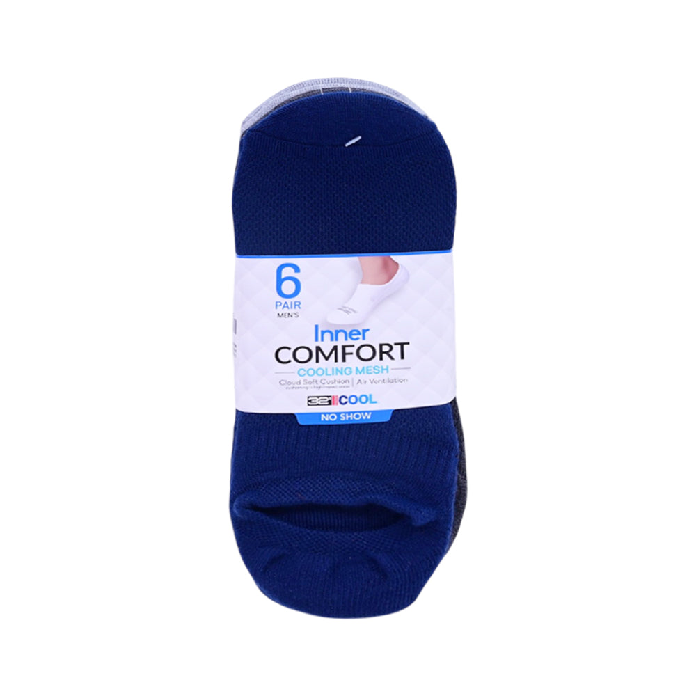32COOL MEN NO SHOW SOCKS P-6 TMBASS26 SRT-710 MULTI L (IR)