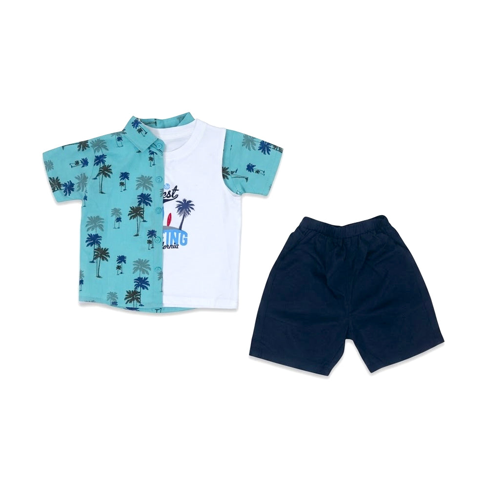 BOYS S/S 3PC KNICKER SUIT 2662 ZHW-26 12-18M C-GREEN MINIMAX