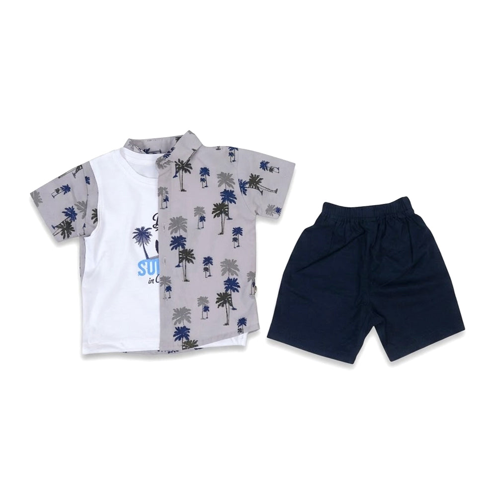 BOYS S/S 3PC KNICKER SUIT 2662 ZHW-26 18-24M GREY MINIMAX SU