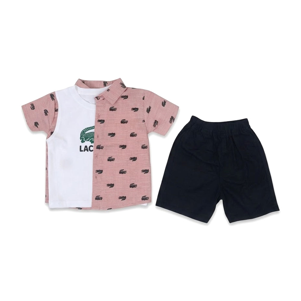 BOYS S/S 3PC KNICKER SUIT 2671 ZHW-26 2-3YEAR PEACH MINIMAX