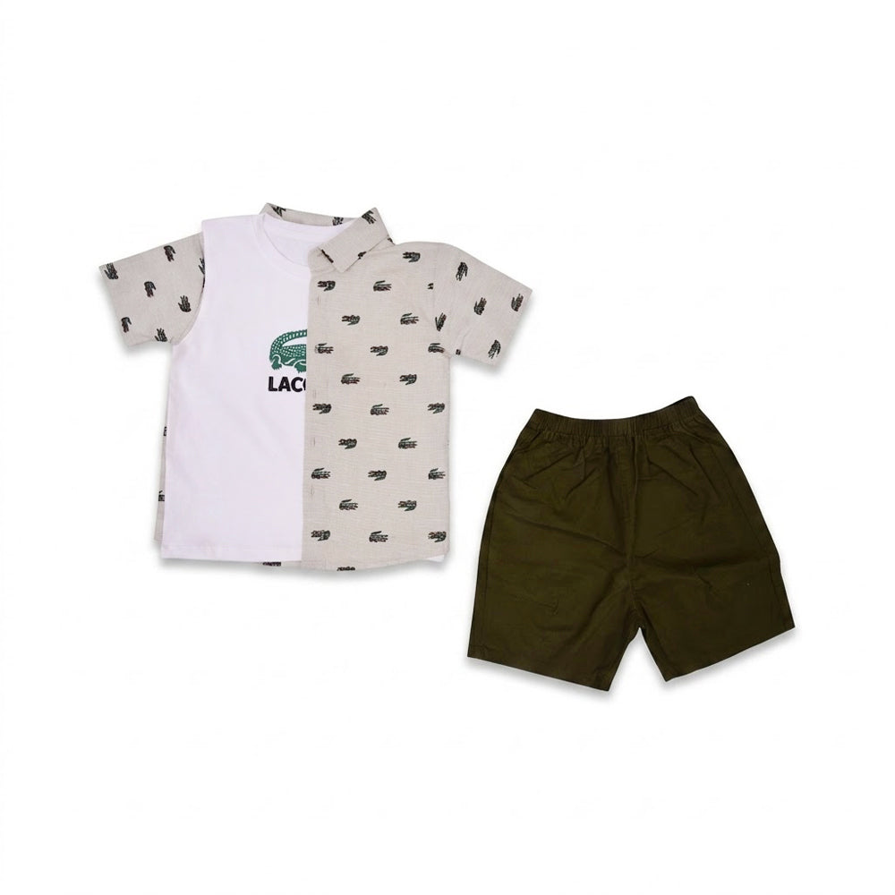 BOYS S/S 3PC KNICKER SUIT 2671 ZHW-26 4-5YEAR L-GREEN MINIMA