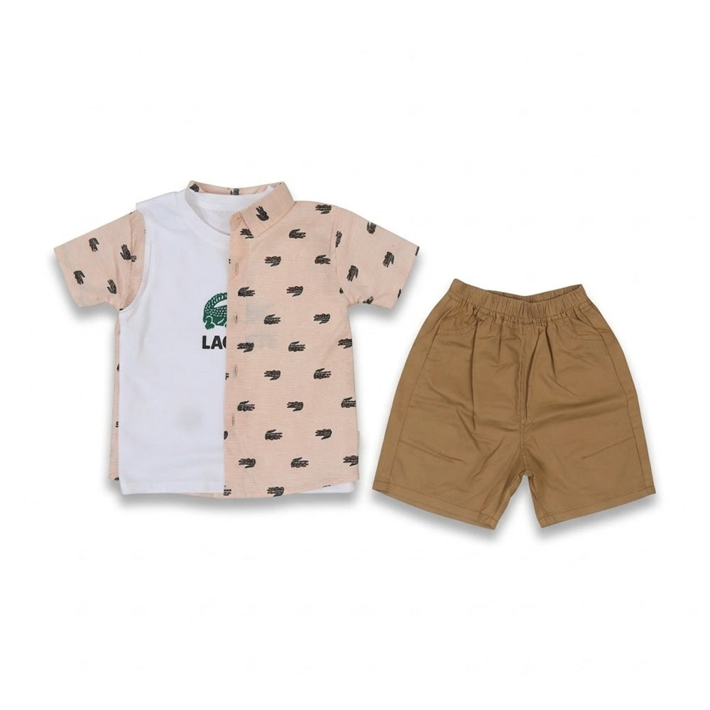 BOYS S/S 3PC KNICKER SUIT 2671 ZHW-26 3-4YEAR SKIN MINIMAX L