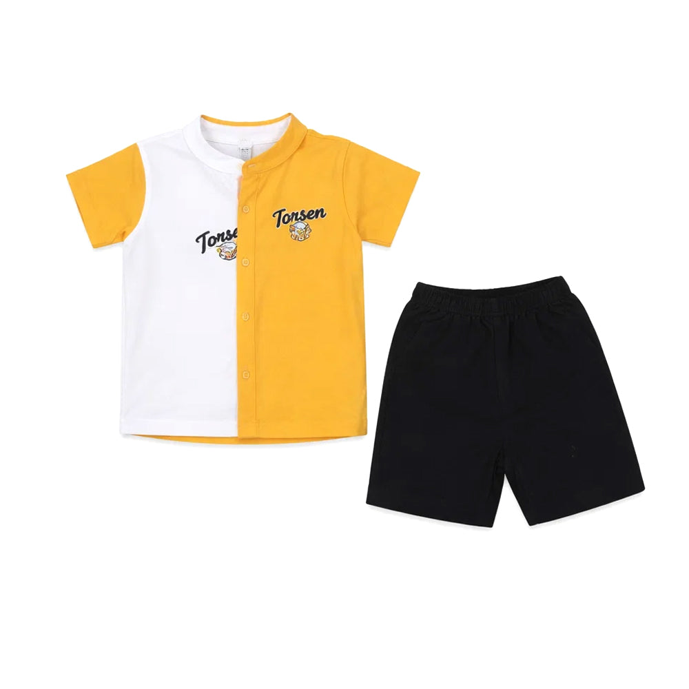 BOYS S/S 3PC KNICKER SUIT MUSTARD ZHS-26 3-4 YEAR 2663
