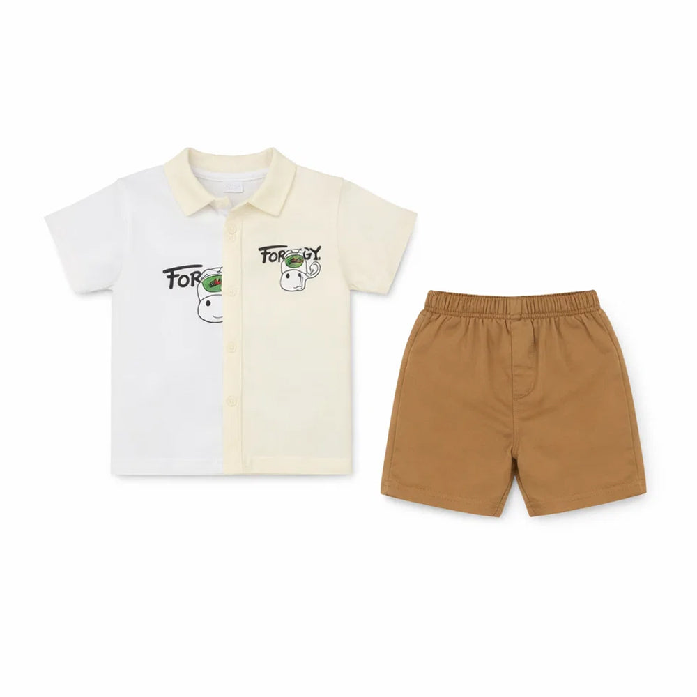 BOYS S/S 3PC KNICKER SUIT OFF WHITE ZHS-26 3-4 YEAR 2663
