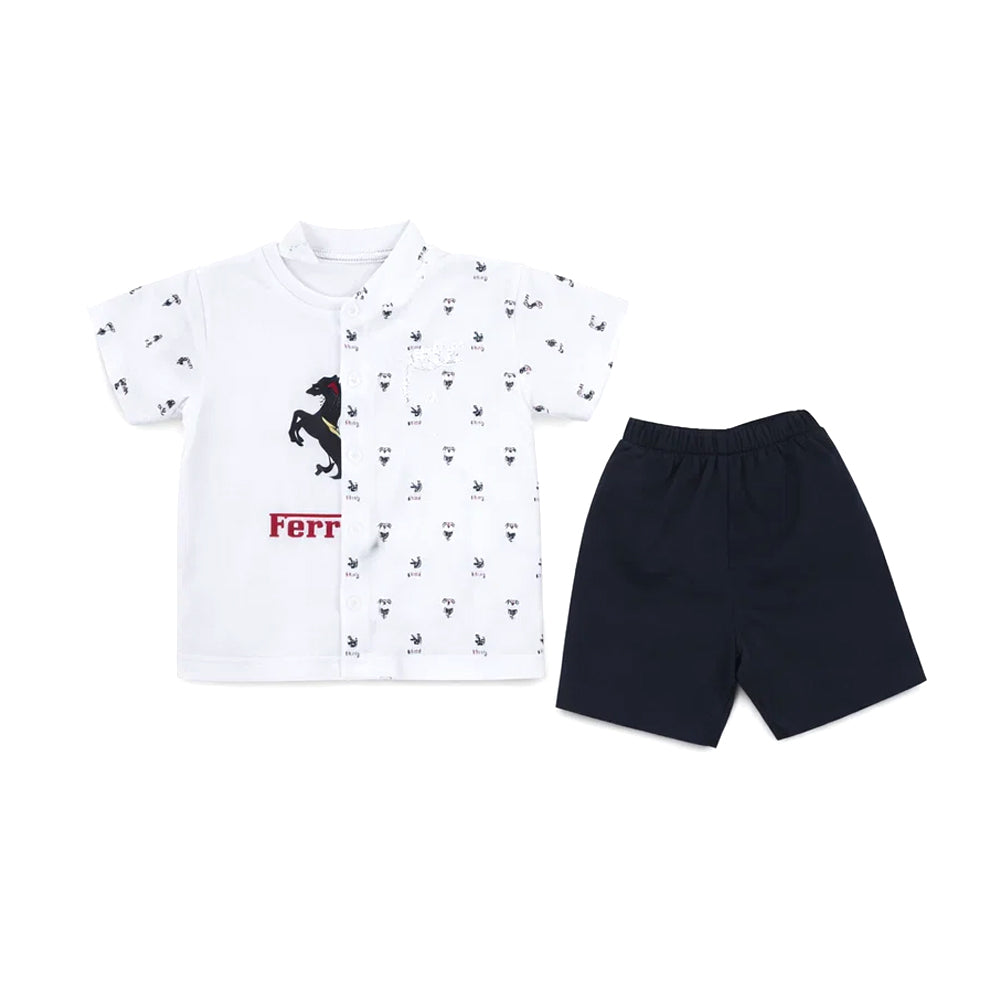 BOYS S/S 3PC KNICKER SUIT WHITE ZHS-26 12-18M 2683