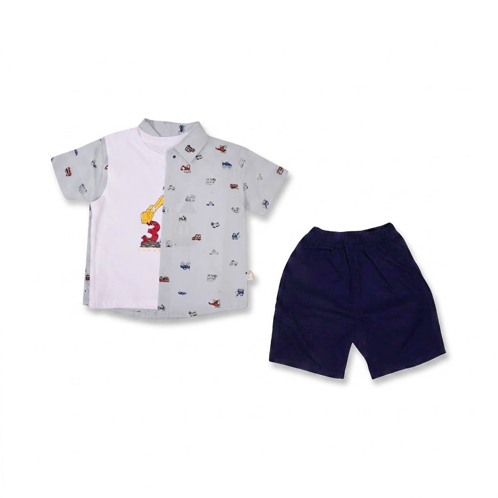 BOYS S/S 3PC KNICKER SUIT SEA GREEN ZHS-26 18-24M 2676