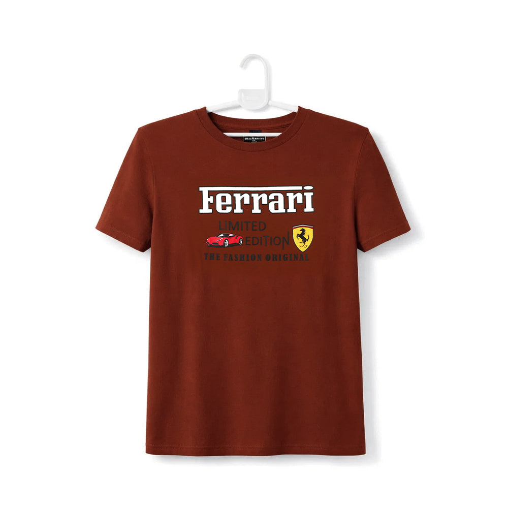 BOYS S/S ROUND NECK T-SHIRT BROWN ZHS-26 8-9 YEAR 2638