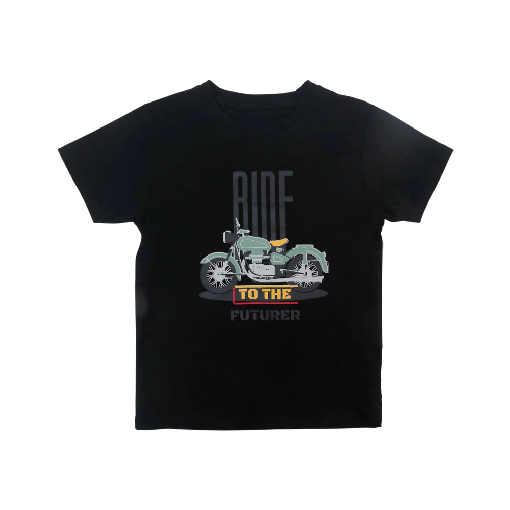 BOYS S/S ROUND NECK T-SHIRT BLACK ZHS-26 5-6 YEAR 2651