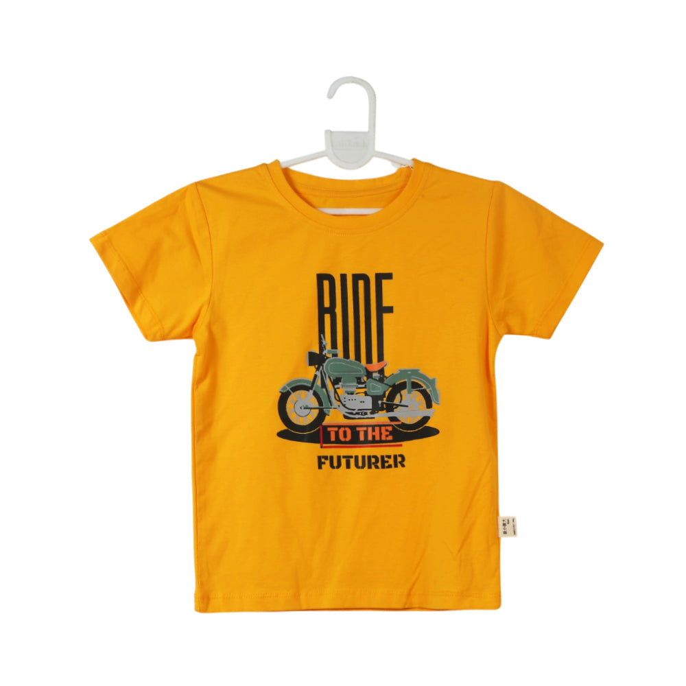 BOYS S/S ROUND NECK T-SHIRT YELLOW ZHS-26 5-6 YEAR 2651