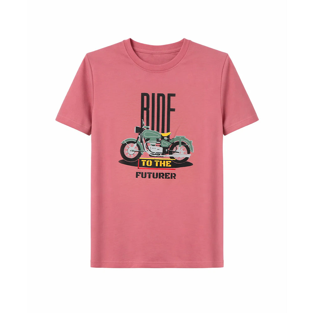 BOYS S/S ROUND NECK T-SHIRT PEACH ZHS-26 8-9 YEAR 2651