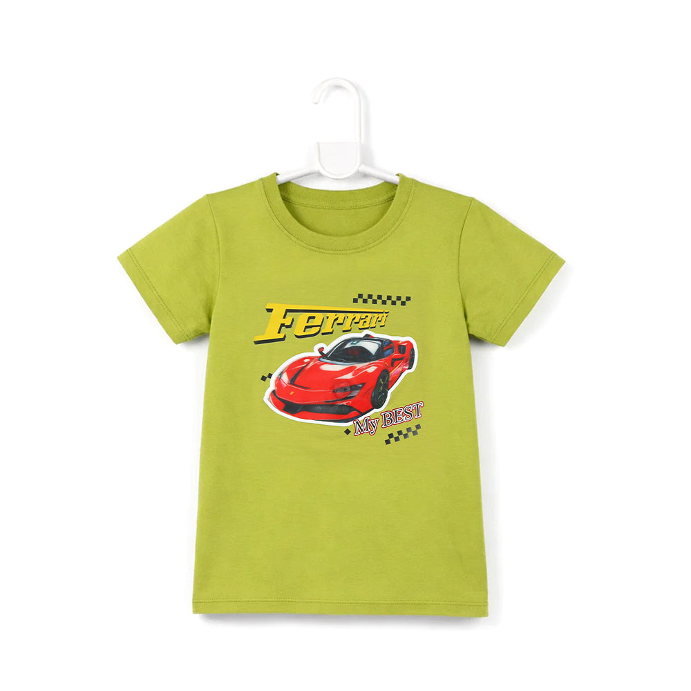 BOYS S/S ROUND NECK T-SHIRT GREEN ZHS-26 3-4 YEAR 2623