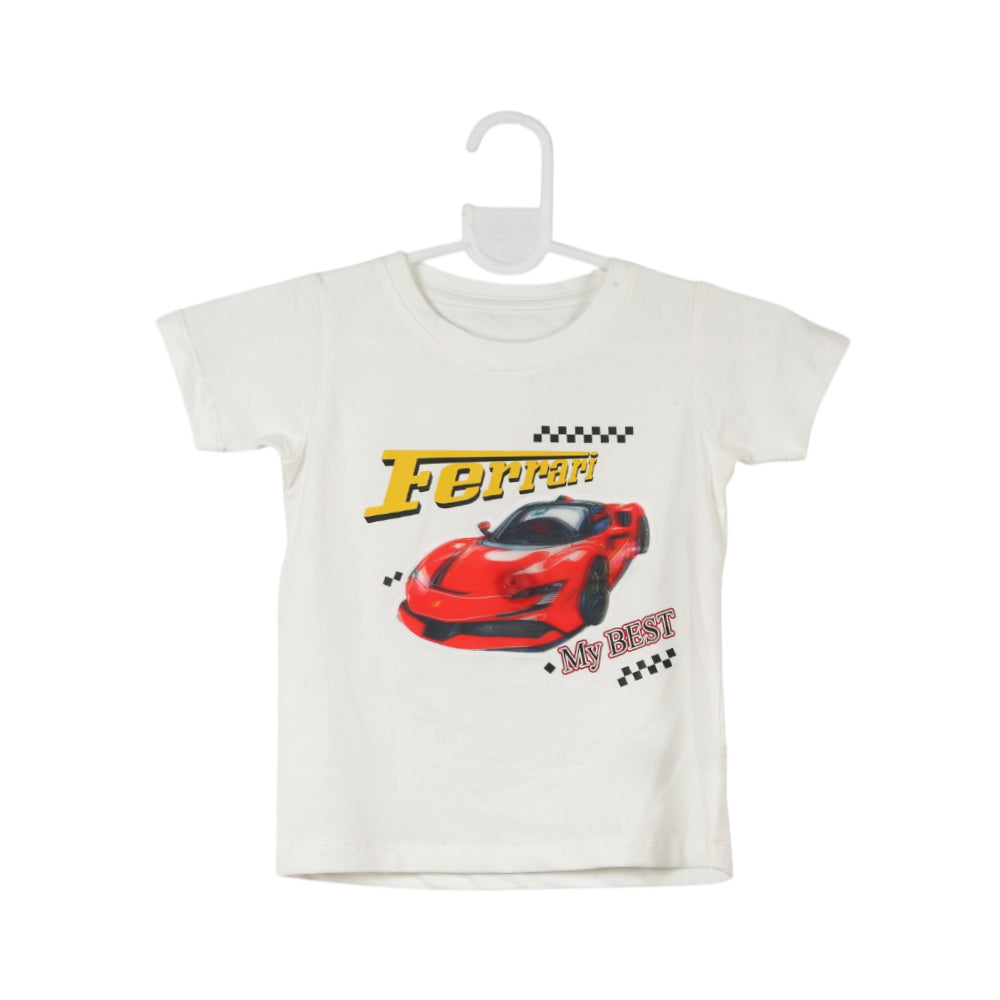 BOYS S/S ROUND NECK T-SHIRT WHITE ZHS-26 12-18M 2623