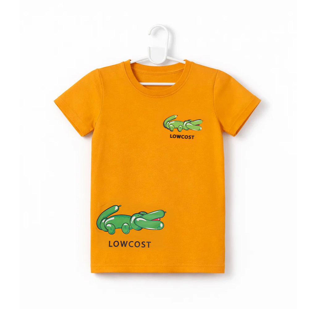 BOYS S/S ROUND NECK T-SHIRT MUSTARD ZHS-26 4-5 YEAR 2601