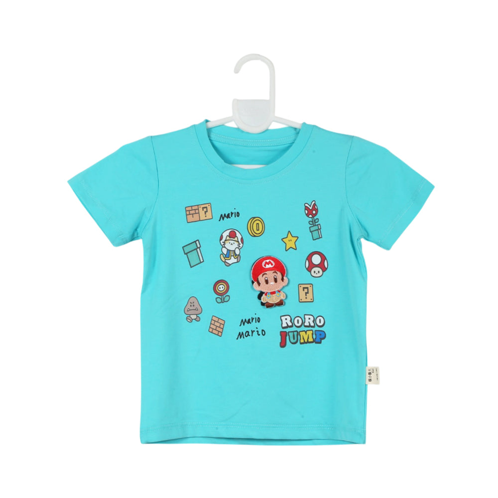 BOYS S/S ROUND NECK T-SHIRT SEA GREEN ZHS-26 18-24M 2605