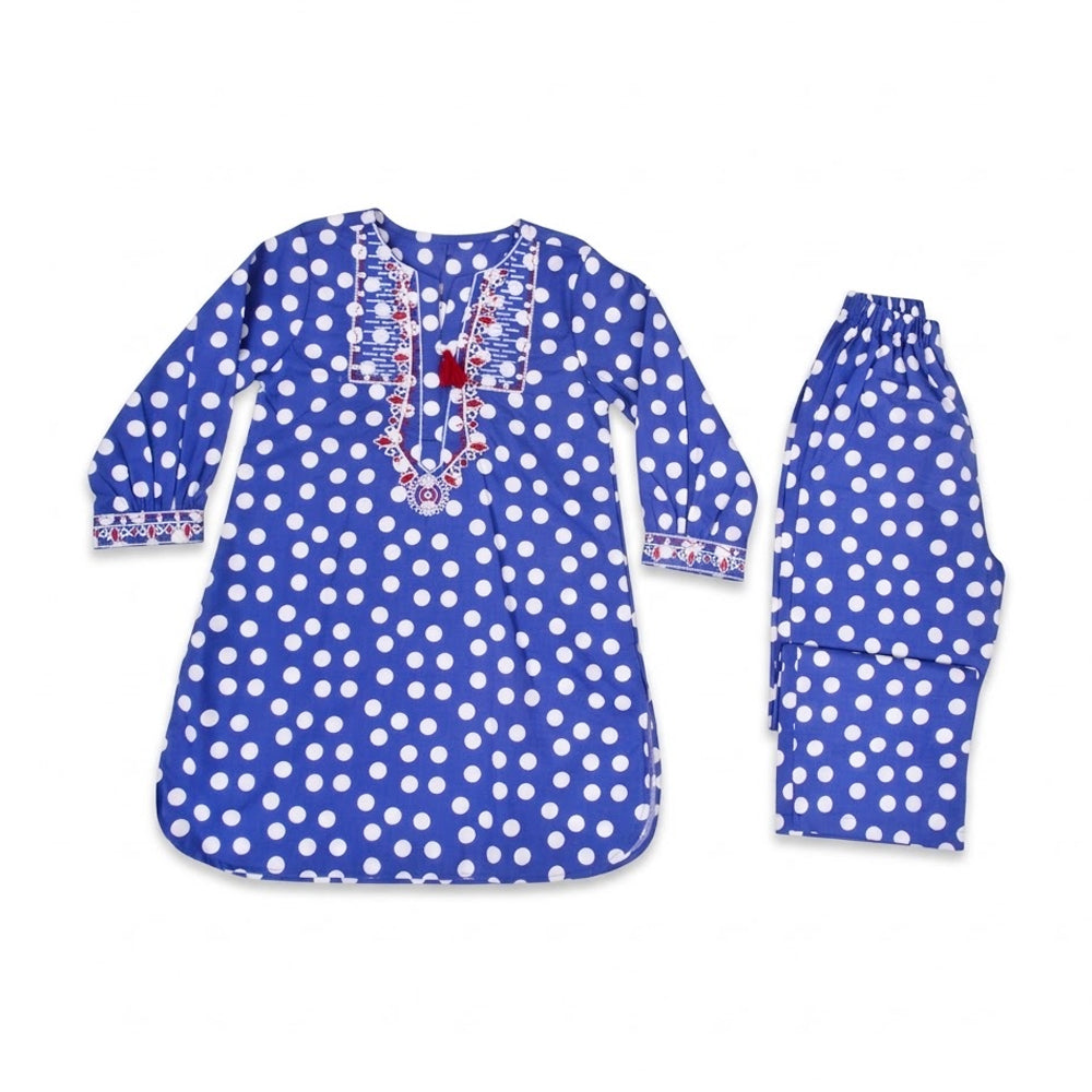 GIRLS L/S 2PC KURTA SUIT BLUE ZHS-26 7-8 YEAR 7769