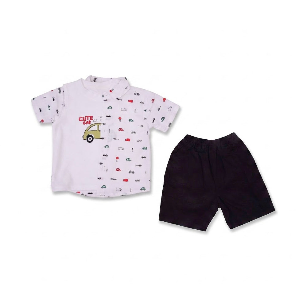 BOYS S/S 3PC KNICKER SUIT WHITE ZHS-26 18-24M 2666