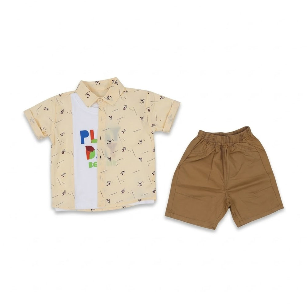 BOYS S/S 3PC KNICKER SUIT SKIN ZHS-26 2-3 YEAR 2681