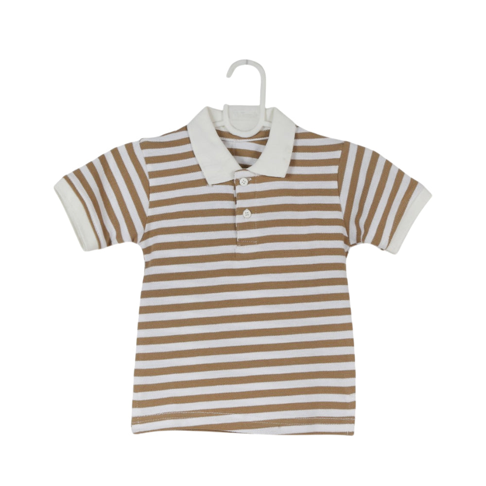 BOYS S/S POLO T-SHIRT N&E WHITE STRIPE OSB ZHS-26 12-18M HC